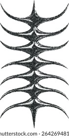 Gothic Stipple Symbol. Spiny Tribal Ornament. Fine effect. 