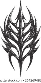 Gothic Stipple Symbol. Spiny Tribal Ornament. Fine effect. 