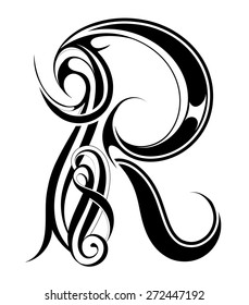 Gothic style capital letter R