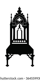 Gothic style chair with ornaments. Vector sketch