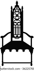 Gothic style chair. Vector sketch