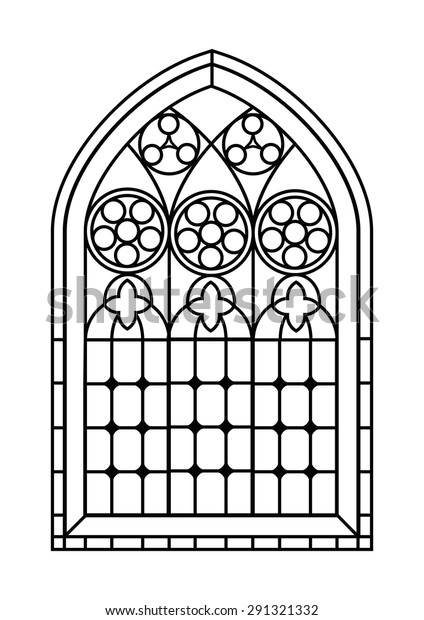 Gothic Style Stained Glass Window Black Stock Vector ...