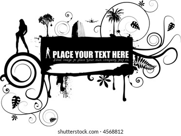 gothic style tag with room to add your own text or company logo