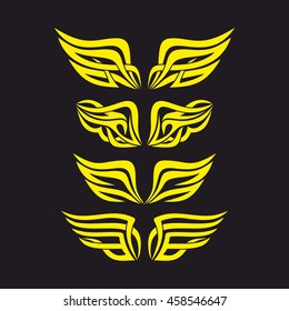 Gothic and tattoo marks. Christian symbols. The wings of the Holy Spirit.