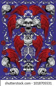 Gothic textures with skull, grunge vintage design t shirts
