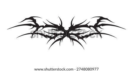 Gothic tribal ornamental element hand drawing tattoo design illustrations