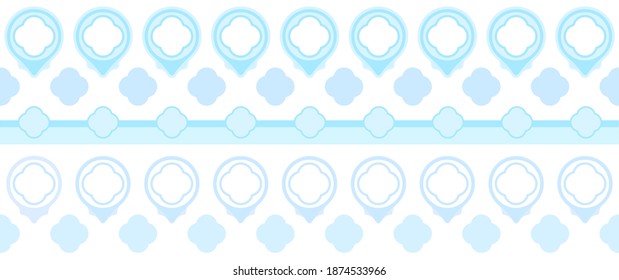 Gothic Venice pattern Blue color and White background vector overlap layer on Bright color space for background design