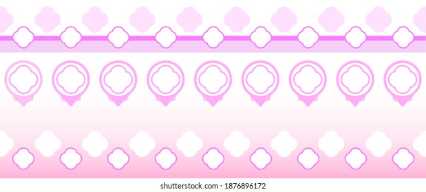 Gothic Venice pattern Pink color and White background vector overlap layer on Bright color space for background design