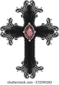 Gothic Vintage Cross - Vector