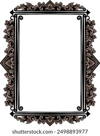 gothic vintage frame vector art retro style ornament