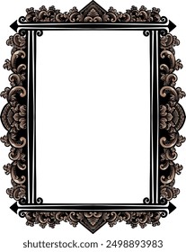 gothic vintage frame vector art retro style ornament