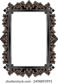 gothic vintage frame vector art retro style ornament