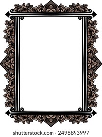 gothic vintage frame vector art retro style ornament