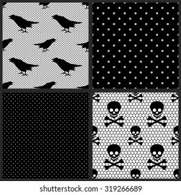 Gothic vintage seamless black grid lace for your decoration, can be used as a wallpaper, as fabrics pattern, as Halloween or Day of the Dead wrapping