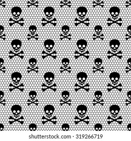 Gothic vintage seamless black grid lace for your decoration, can be used as a wallpaper, as fabrics pattern, as Halloween or Day of the Dead wrapping