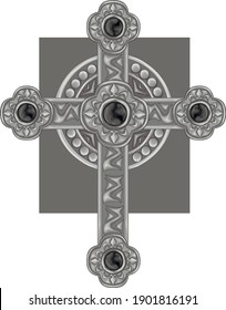 Gothic vintage style cross - high detailed vector isolated on white