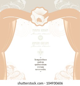Gothic wedding card / victorian background template / illustration