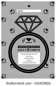 Gothic wedding invitation card template vector/ illustration/ Vector