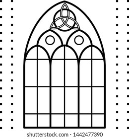 Gothic window icon in outline style