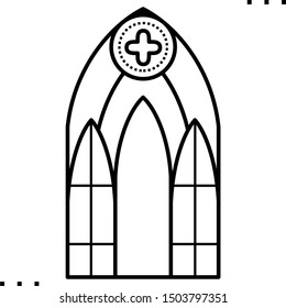 Gothic window icon in outline style