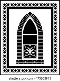 Gothic window isolated on white background