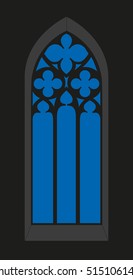 Gothic window - Silhouette - Vista - vector graphic