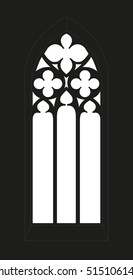 Gothic Window - Silhouette - Vista - Vector Graphic