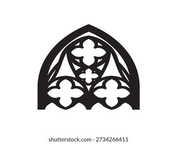 Gothic window stained glass vector design