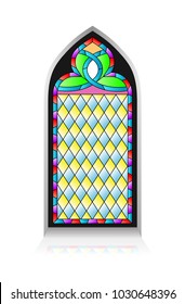 Gothic windows. Vintage frames. Church stained-glass windows