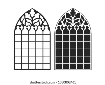 Gothic windows. Vintage frames. Church stained-glass windows