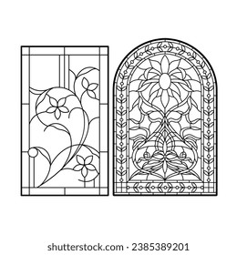 Gotische Fenster. Vintage-Rahmen. Kirchenfenster