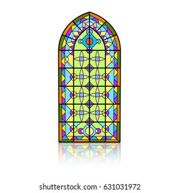 Gothic windows. Vintage frames. Church stained-glass windows