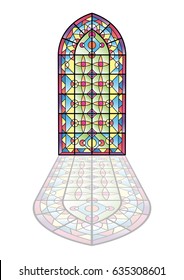 Gothic windows. Vintage frames. Church stained-glass windows.