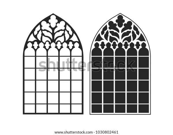 Gothic Windows Vintage Frames Church Stainedglass Stock Vector Royalty