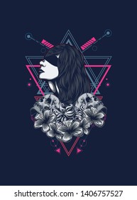 A Gothic women with sacred geometry pattern