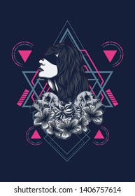 A Gothic women with sacred geometry pattern