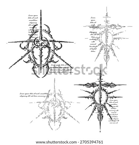 Gothic Y2K Sigil Lines – Tribal Futuristic Cyber Emblems