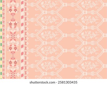 Gothic-inspired geometric tracery interwoven with delicate floral filigree for dramatic wallpapers, luxurious gift wraps, and ornate textiles.