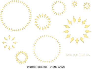 Gothic-like circle frame set. A diamond-shaped circular frame set.