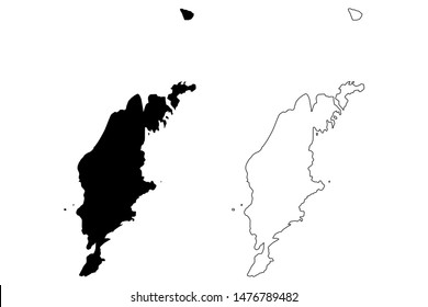 Gotland County (Counties of Sweden, Kingdom of Sweden) map vector illustration, scribble sketch Gotland island map