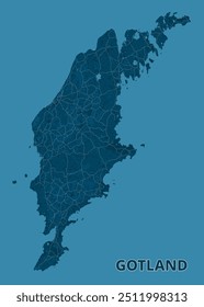 Gotland Island, Suécia mapa de poster de planta artística