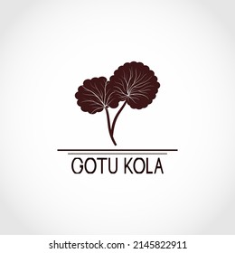 Gotu kola grass. Centella asiatica. Medicinal plant. Logo, icon, emblem. Vector