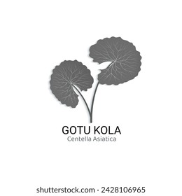 Gotu kola icon logotype. Cica logo vector illustration. Asiatic pennywort isolated on white background. Green centella asiatica leaf for organic cosmetic, natural product, food, beauty design.