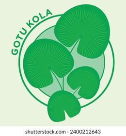 Gotu Kola leaves isolated on background. Centella asiatica. Vector logo in flat style. Icon vector illustration.