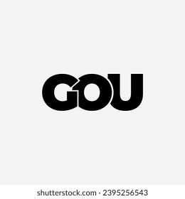 GOU letter monogram typography logo vector