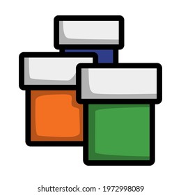 Gouache Can Icon. Editable Bold Outline With Color Fill Design. Vector Illustration.