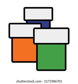 Gouache Can Icon. Editable Bold Outline With Color Fill Design. Vector Illustration.