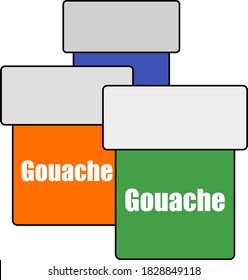 Gouache Can Icon. Editable Outline With Color Fill Design. Vector Illustration.