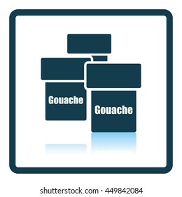 Gouache can icon. Shadow reflection design. Vector illustration.