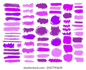Gouache-Schmutzbürsten-Strich-Vektor-Sammlung. Von Hand gezeichneter Tintenfleck weist flüssige Formen auf. Splash Sale Aufkleber Schablonengruppe. Daub Acryl Flecken Zeichnung.